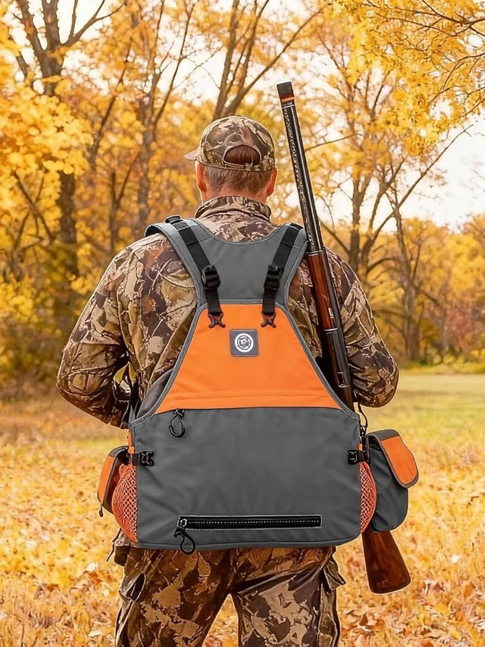 High-Visibility Hunting TKLoop Orange & Gray Men's Utility Vest Bag. Used once.